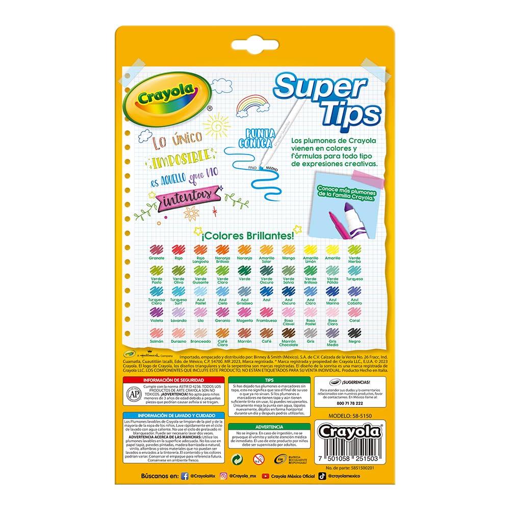 Crayola - Pennarelli lavabili con profumi Silly Scents, assortiti, 50 pezzi