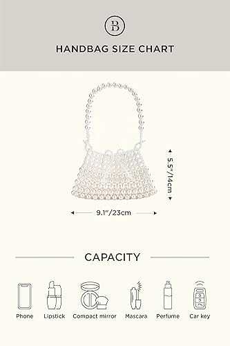 Miniatura 7 de BABEYOND Bolso de mano de perlas para mujer, bolsa de noche de novia, bolso formal con lazo, bolsa reticulada para fiesta, boda