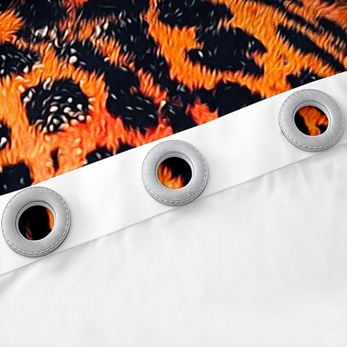 Miniatura 6 de Feelyou Cortinas de ventana de leopardo para dormitorio, sala de estar, cortinas florales florecientes de rosas rojas para niños, niñas, safari,