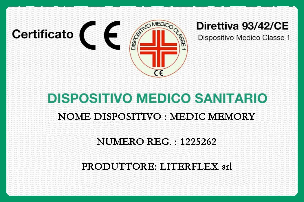 Dormiland - Materasso in Memory Matrimoniale 160x190, alto 20 cm, con rivestimento in Aloe sfoderabile e lavabile - Dispositivo Medico