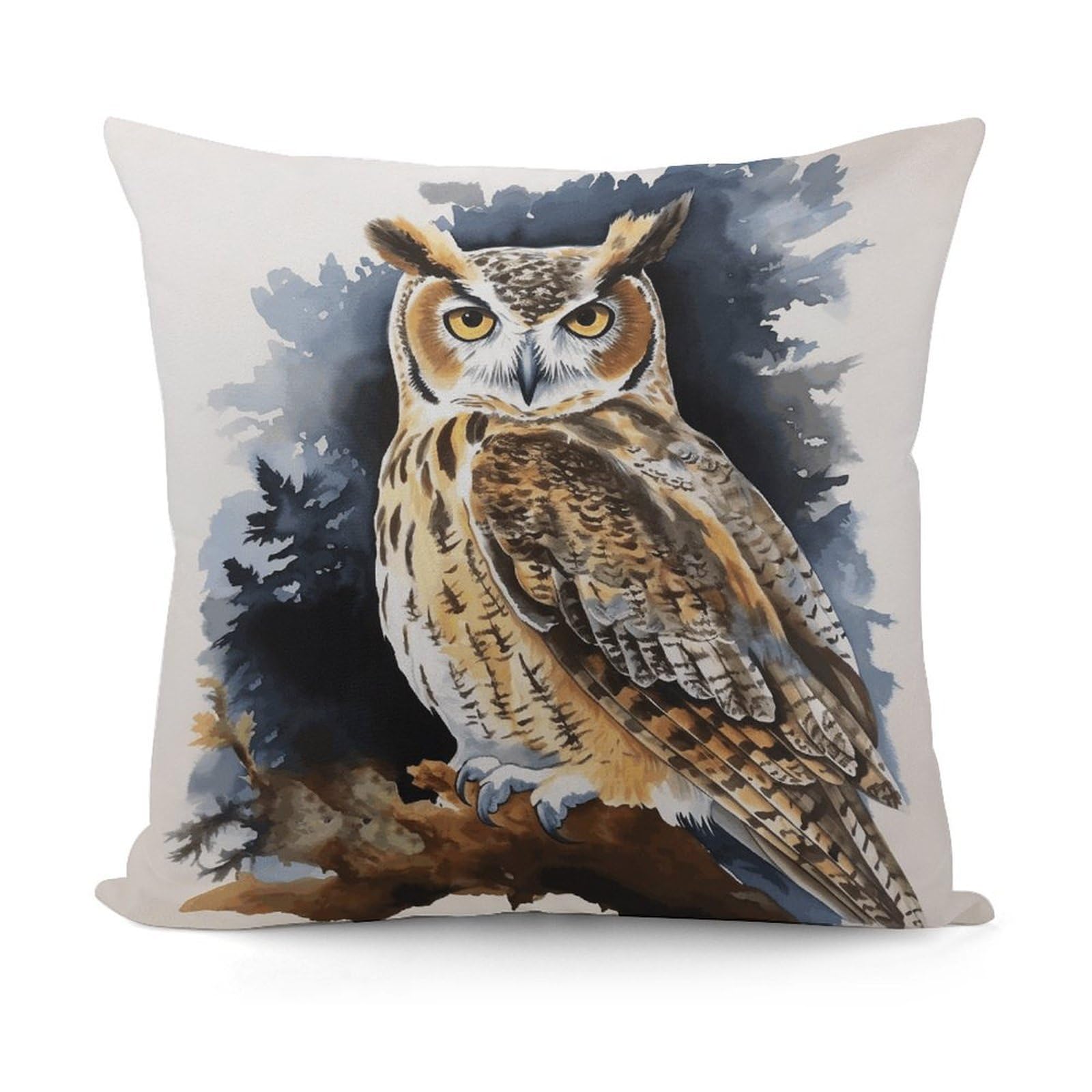 LZQPOEAS Owl2 Throw Pillow Cover 18x18 in Breathable Square Pillow Case Cozy Soft Pillowcase Protector Fashion Modern Couch Cushion Case for Living Room Bed Sofa Decor