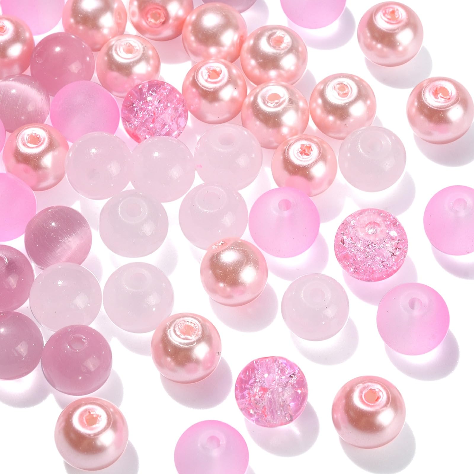 100 Perles Facettées De Bohême 4 Mm - Marbre Rose AB - Neuf - Marque Preciosa