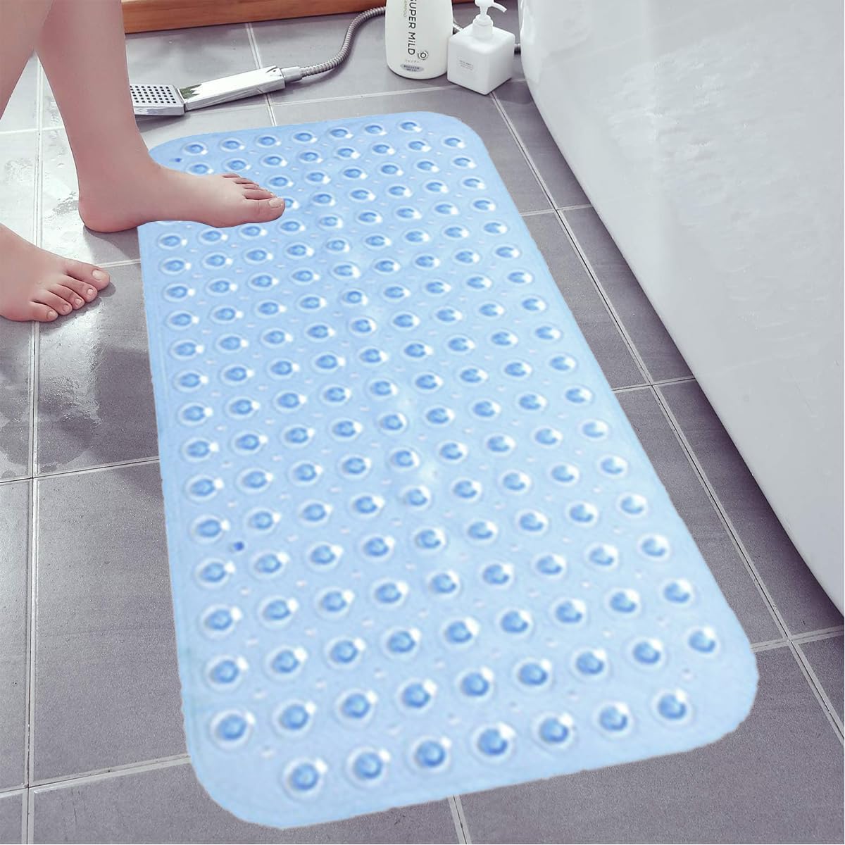 Bathroom Mat Soft PVC Non Slip Shower Mat Non Slip Anti Mould Strong