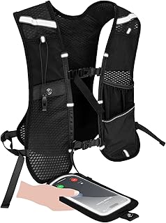 MOQAE 6L Laufweste für Damen und Herren, Multifunktionale Ultrleicht Laufrucksack, Wasserdicht, Reflektierend, Atmungsakti...