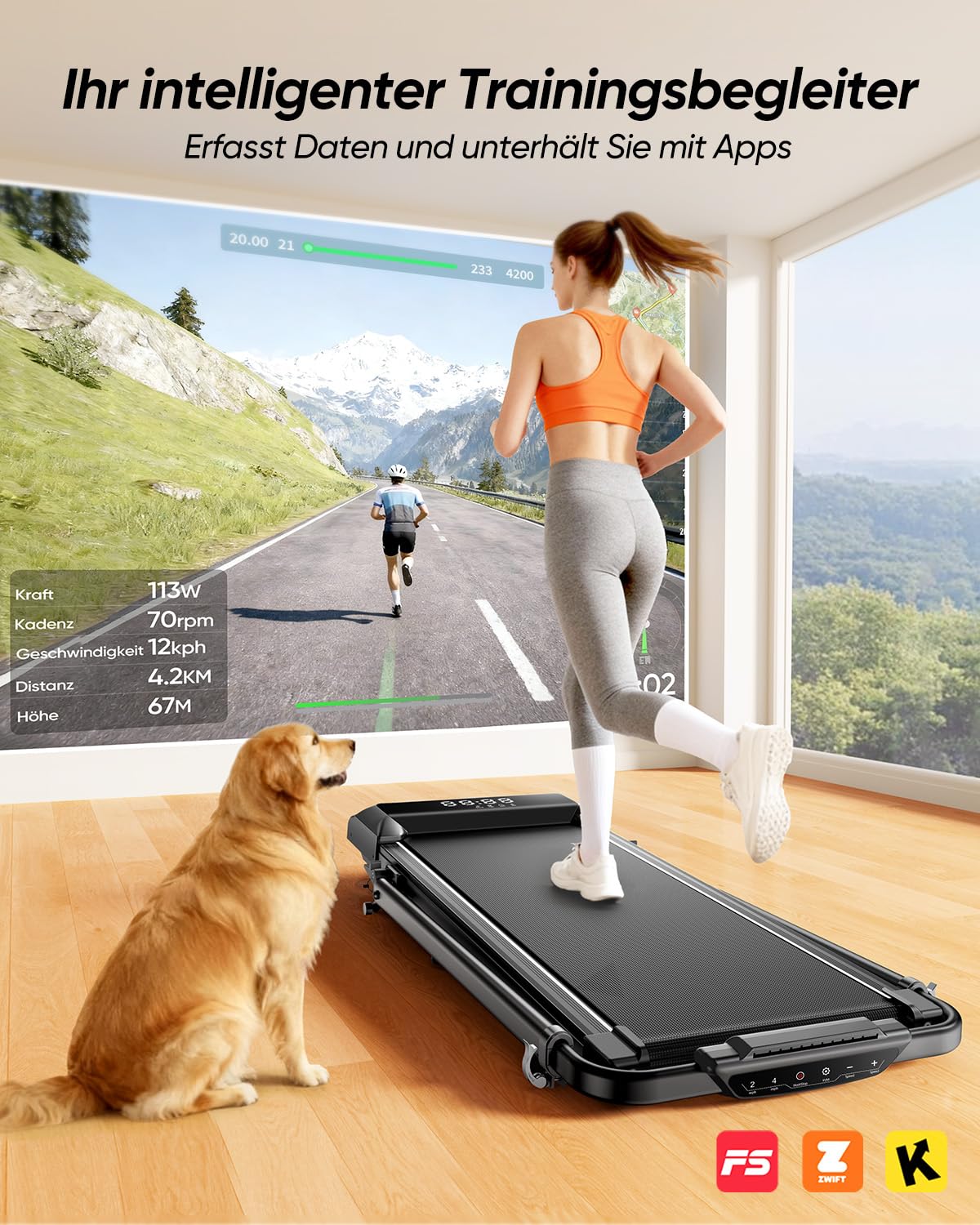 laufband für Zuhause mit Neigung, 6 IN 1 Walking Pad mit 0~15% Automatischer Steigung, 3.0HP Klappbar Laufband für Zuhause & Büro mit Lautsprecher,Bis 136kg Belastbar