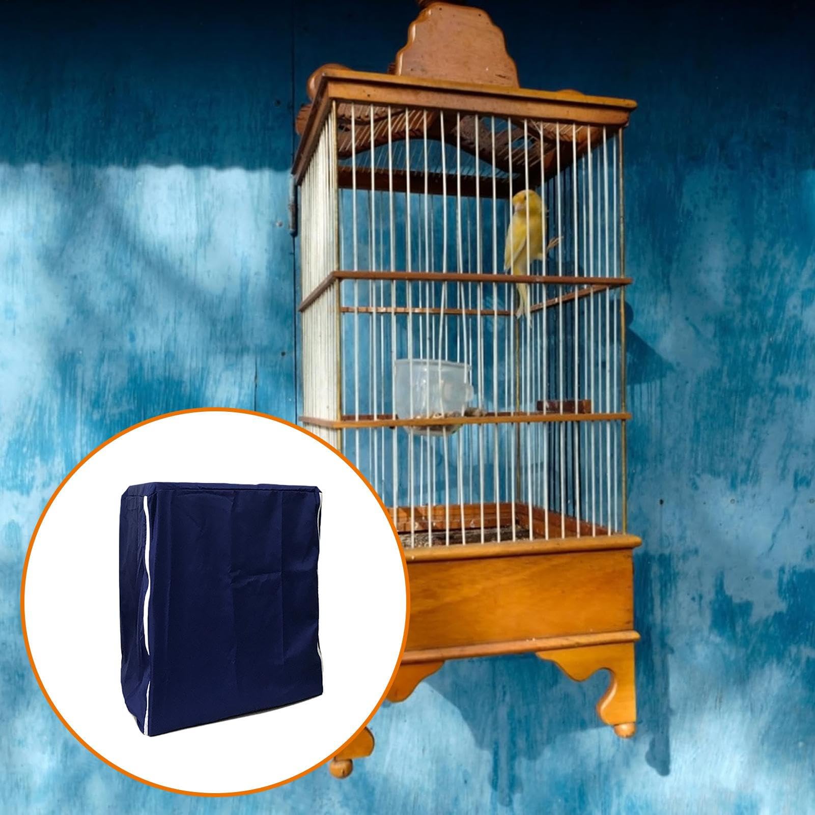 Generisch Housse de cage à oiseaux, carrée, respirante, lavable, protection de nuit, pour l'intérieur, la maison, le salon, les jeux, le sommeil, la sécurité, le transport