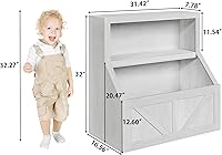 Vista 2 de IDEALHOUSE Estantería para niños, almacenamiento de juguetes, armario de madera para niños pequeños con organizador de almacenamiento, cubos grandes