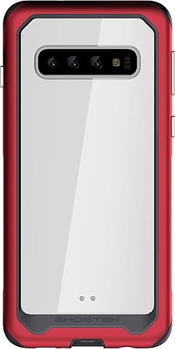 Ghostek Atomic - Funda delgada para Galaxy S10 transparente con parachoques de metal espacial, protección súper resistente, diseño de grado militar