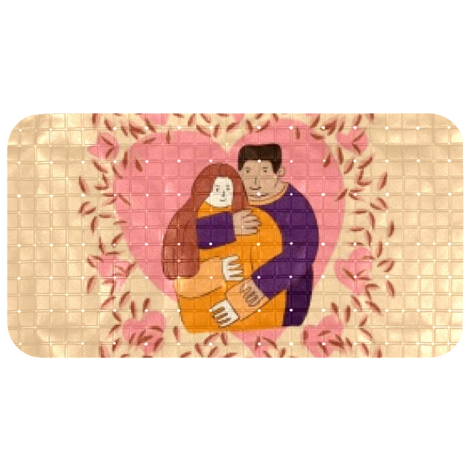 Tapis de salle de bain antidérapant 35 x 67 cm avec ventouses de douche
