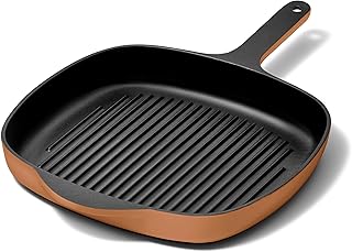 Caraway Enameled Cast Iron Grill Pan - 10.5” Grill Pan for Stovetop Cook...
