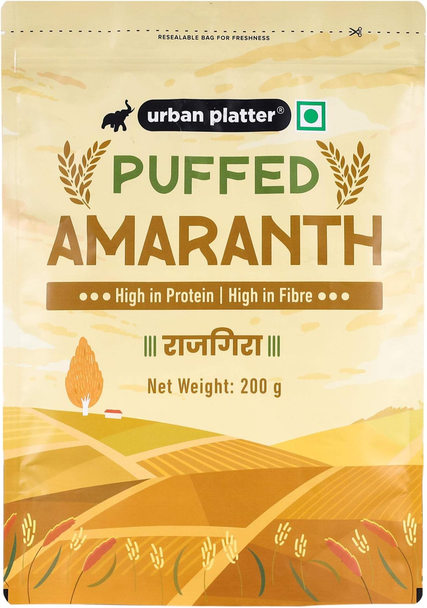 Urban Platter Puffed Amaranth, 200g (Rajgira | High in Protein & Fibre | Healthy Puffed Snack | Gluten-Free)