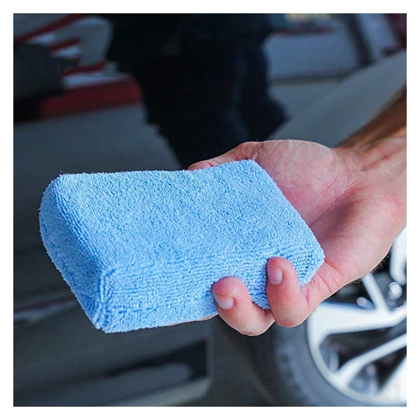 1/10 Tampons applicateurs de cire for voiture, éponges polissage en microfibre douces, nettoyage mousse for l'entretien la peinture automobile(10 Pieces)