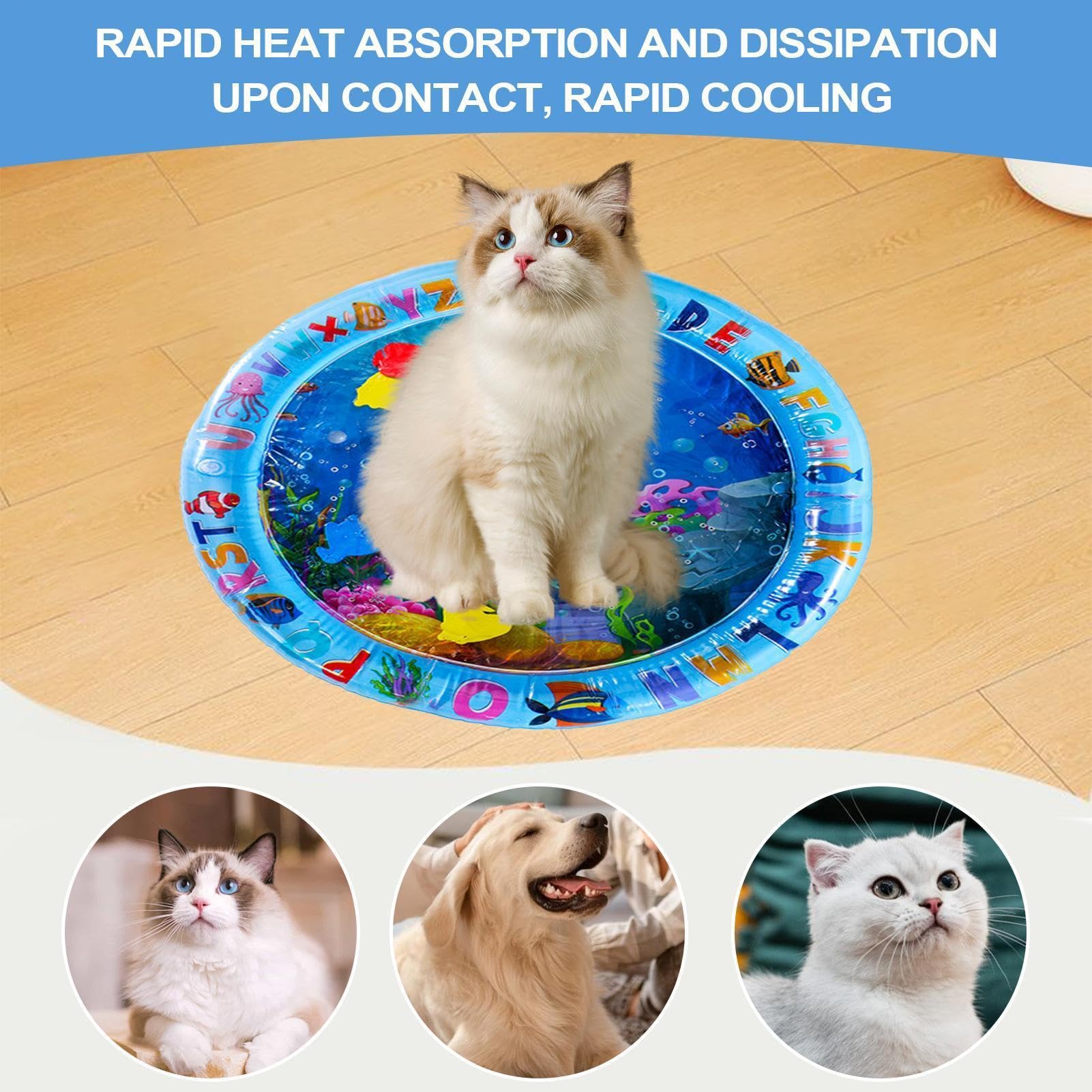Generico Wasserbett für Katzen - Wasserbett für Hunde und Katzen | Erfrischendes Spiel Übung Aktivitäten für Haustiere Im Haus Reisen Balkon Indoor