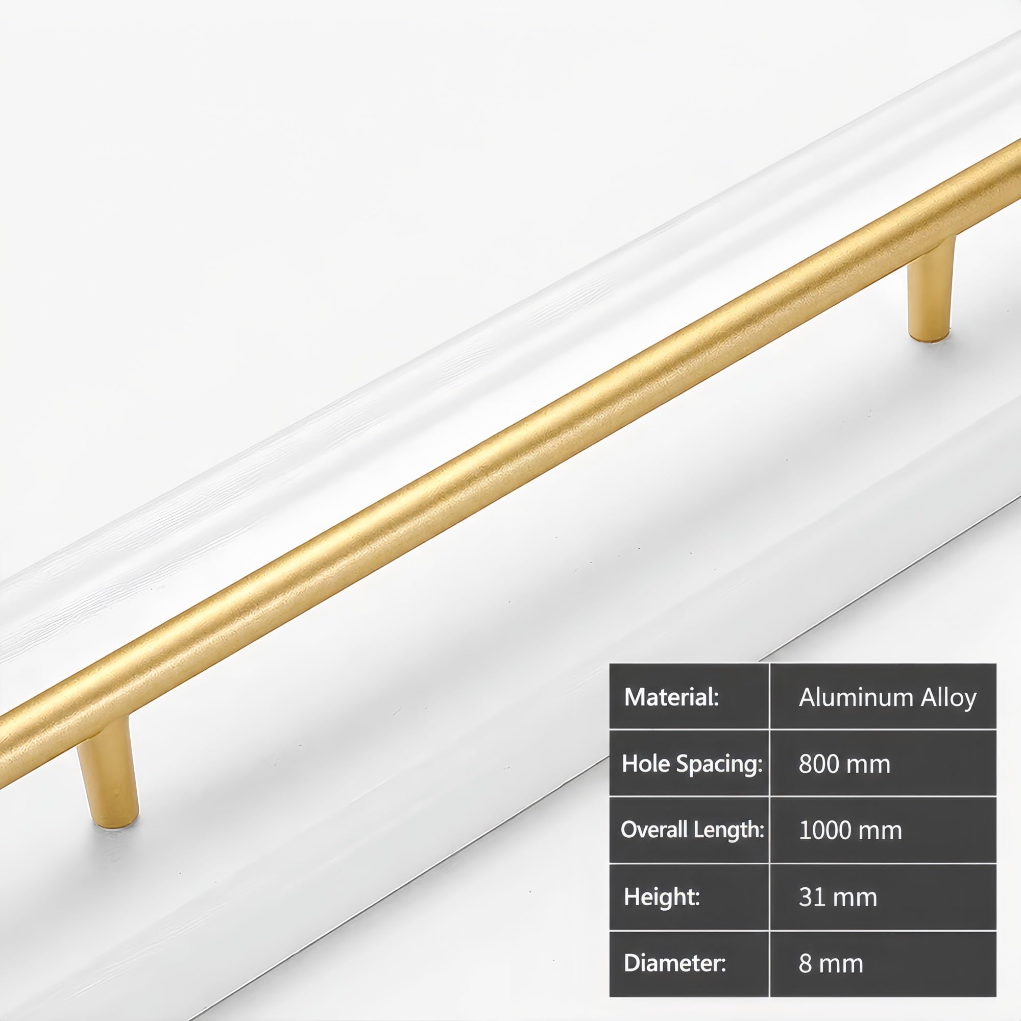 2er Set Möbelgriff Aluminium Gold, L 48-1000mm eloxierte Oberfläche