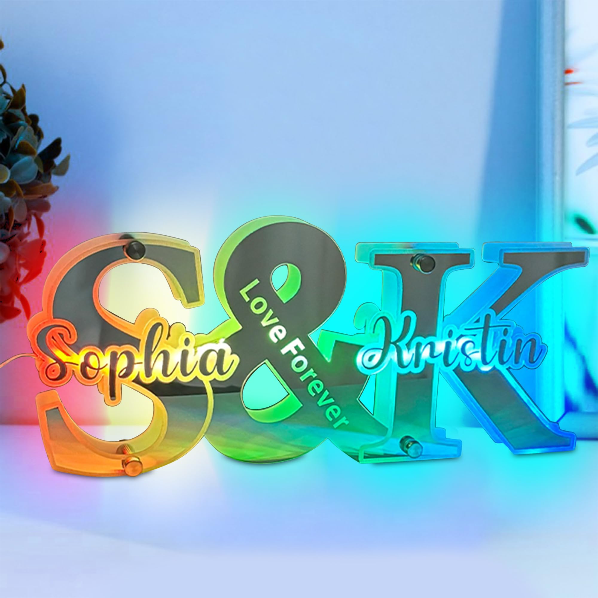 Adornos de Navidad con luz personalizable, muñeco de nieve acrílico personalizado con 1-10 piezas de decoración familiar LED, regalo para parejas, ella, él, niñas, hogar familiar (estilo 9)