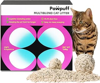 Mixed Tofu Cat Litter Strong Clumping Litter 99.9% Dust Free and Flushable Cat Litter, Mixed Tofu and Bentonite Natural Sustainable Ingredients Odor Control, Low Tracking(16.8lb, Fresh)