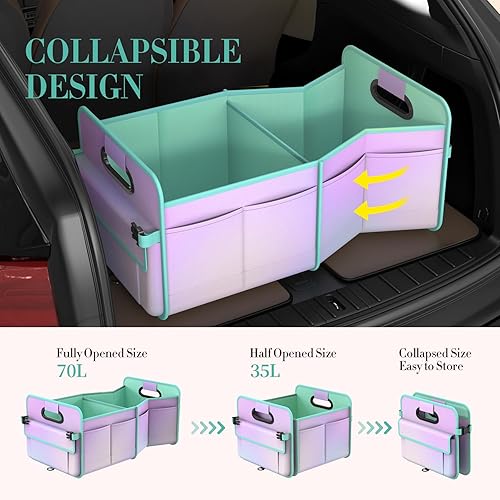 Miniatura 4 de Organizador de maletero para SUV y sedán, organizadores y almacenamiento de automóvil, correas plegables y ajustables, organización resistente de