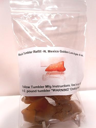 Rock Tumbler - Kit de recambio de gemas New Mexico Golden Luna Agate Rough 8oz