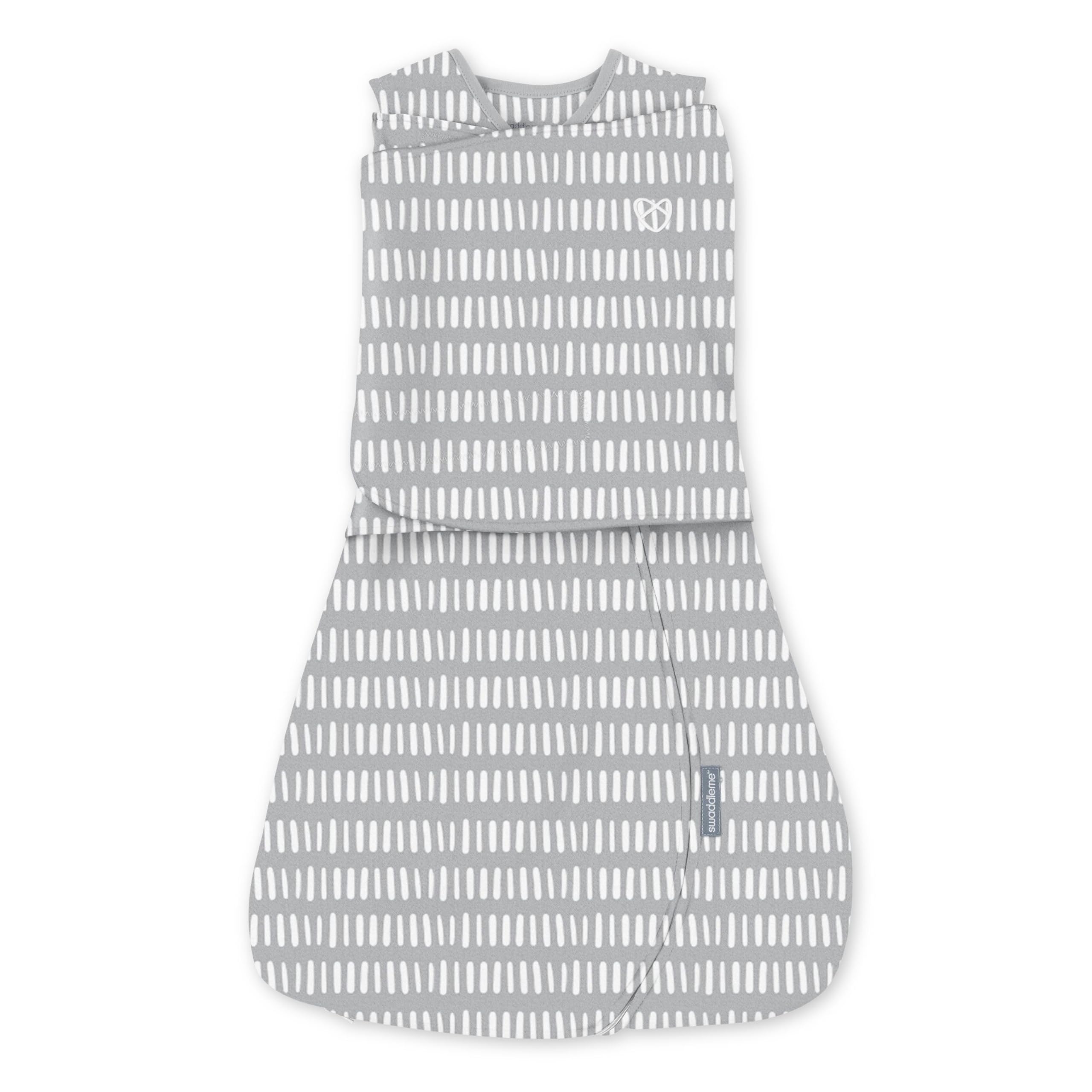 Ingenuity Arms Free Transitional Swaddle, Size 3-6 Months, 14-18 Pounds, Arms Swaddled in or Out, 1.0 TOG - Dashed Lines