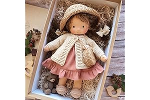 Birthday Gift of Waldorf Handmade Dolls for Girls (13.38x9.44x3.54 inches)