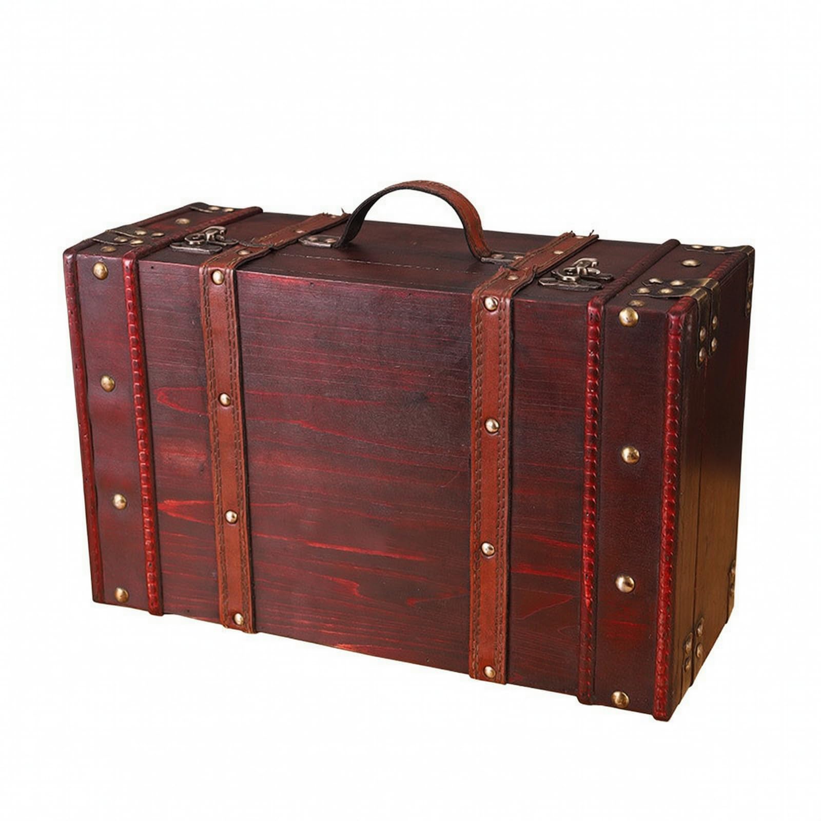Portaoggetti Vintage Baule in Legno Rustico Cassapanca Retrò per Operatori di Fotografia, Soggiorno