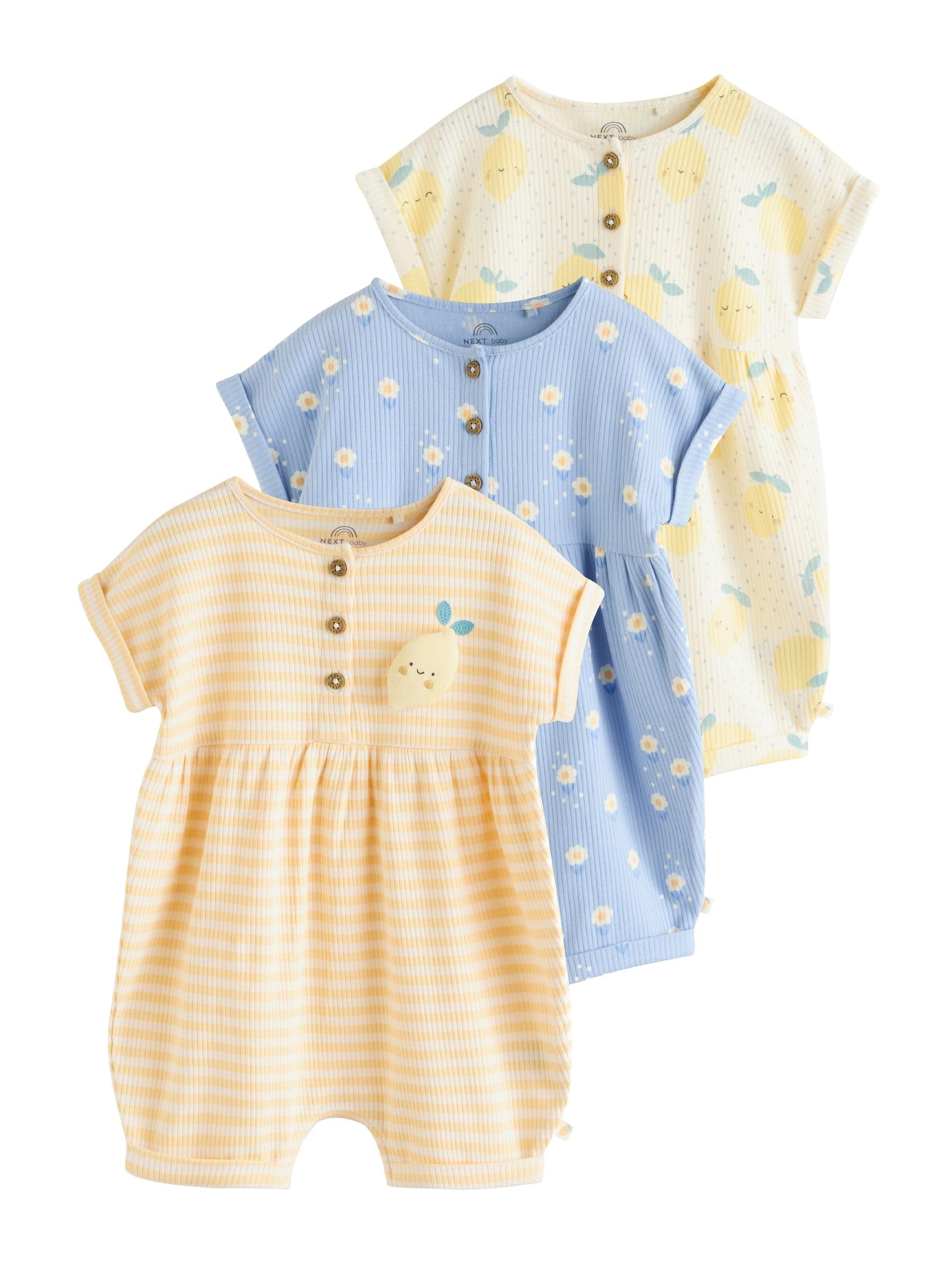 NEXT Bébé fille Barboteuses bébé en jersey, lot de 3