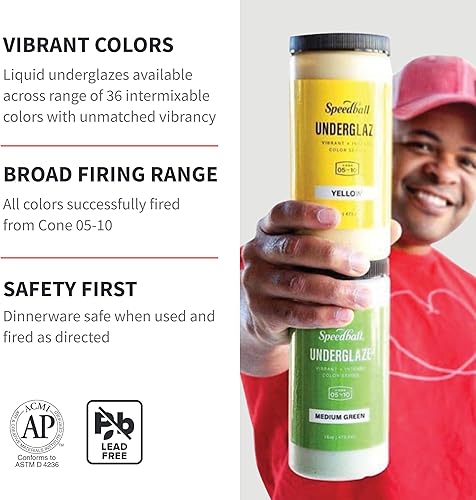Miniatura 3 de Speedball Underglaze, Turquesa, tarro de 16 onzas