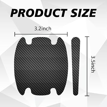 4PCS Car Door Handle Scratch Protector, Carbon Fiber Anti-Scratches Door Handle Cup Sticker, Non-Marking Car Accessories Door Handle Bowl Paint Guard Protective Films (Black)