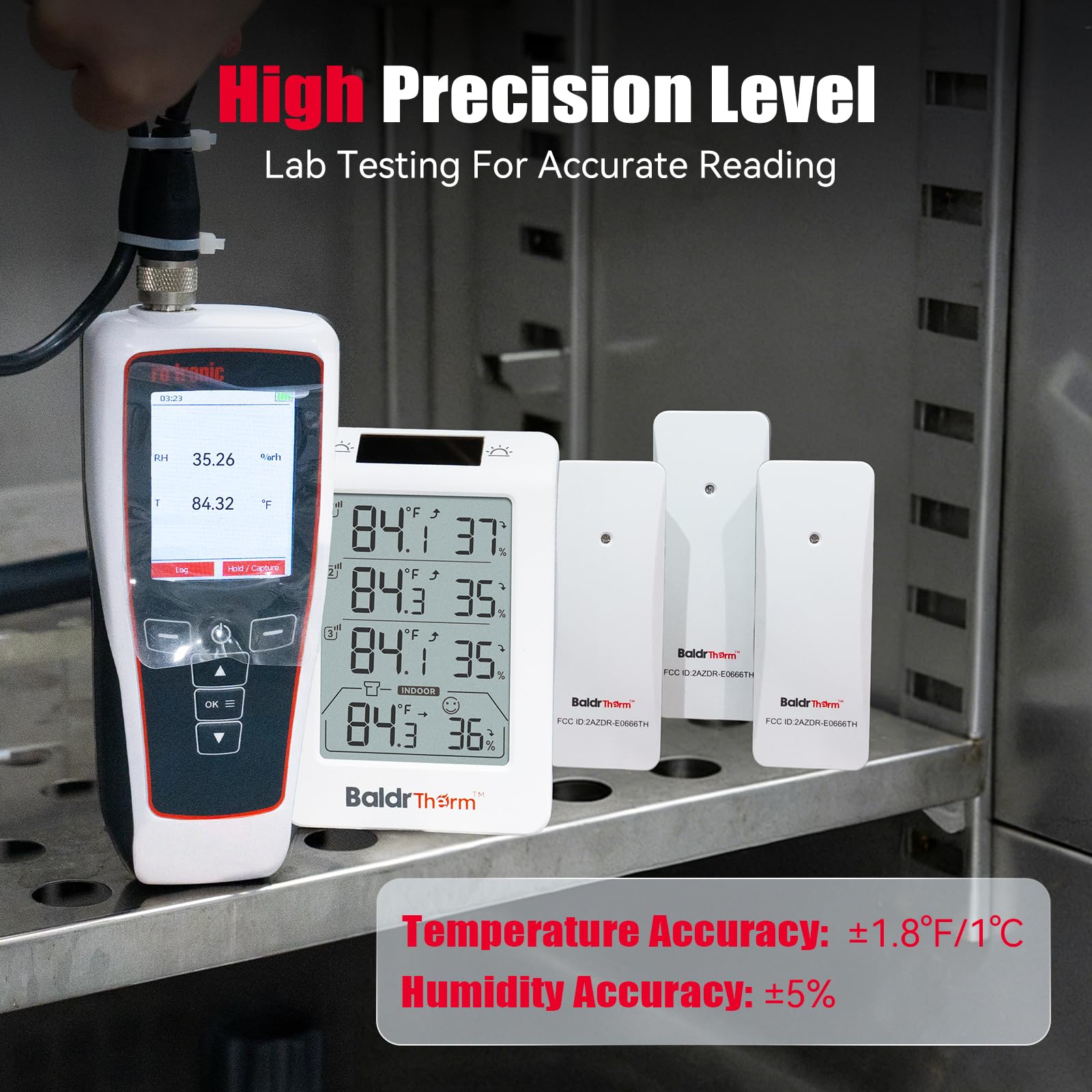 Baldrtherm Innen Außen Thermometer Kabellos, Digitales Hygrometer Thermometer Temperatur Luftfeuchtigkeit Monitor