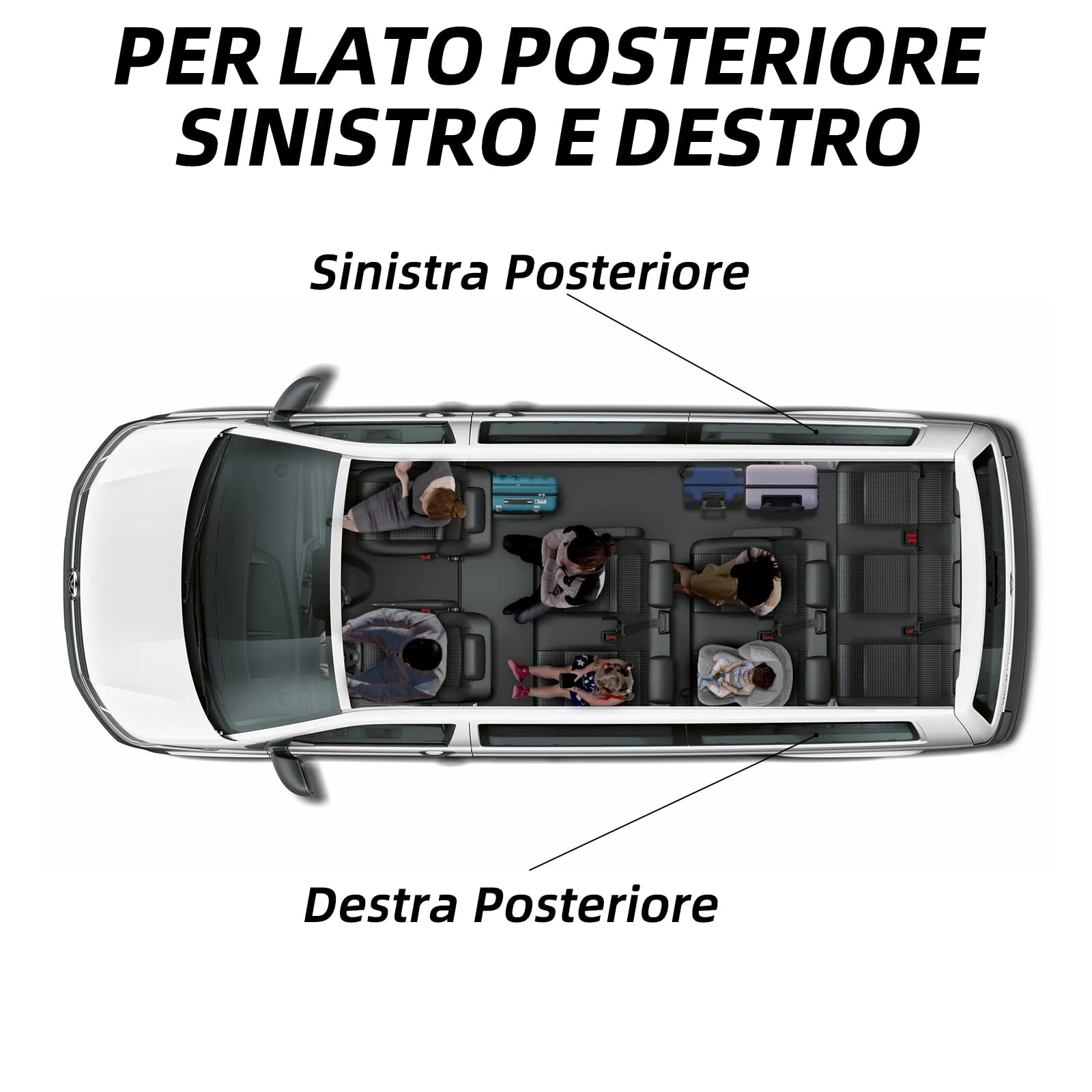 Kit di riparazione per finestrini scorrevoli, inclusa maniglia. Adatto per Volkswagen Transporter, T5/T6, Caravelle e Multivan (modelli 2003-2025).