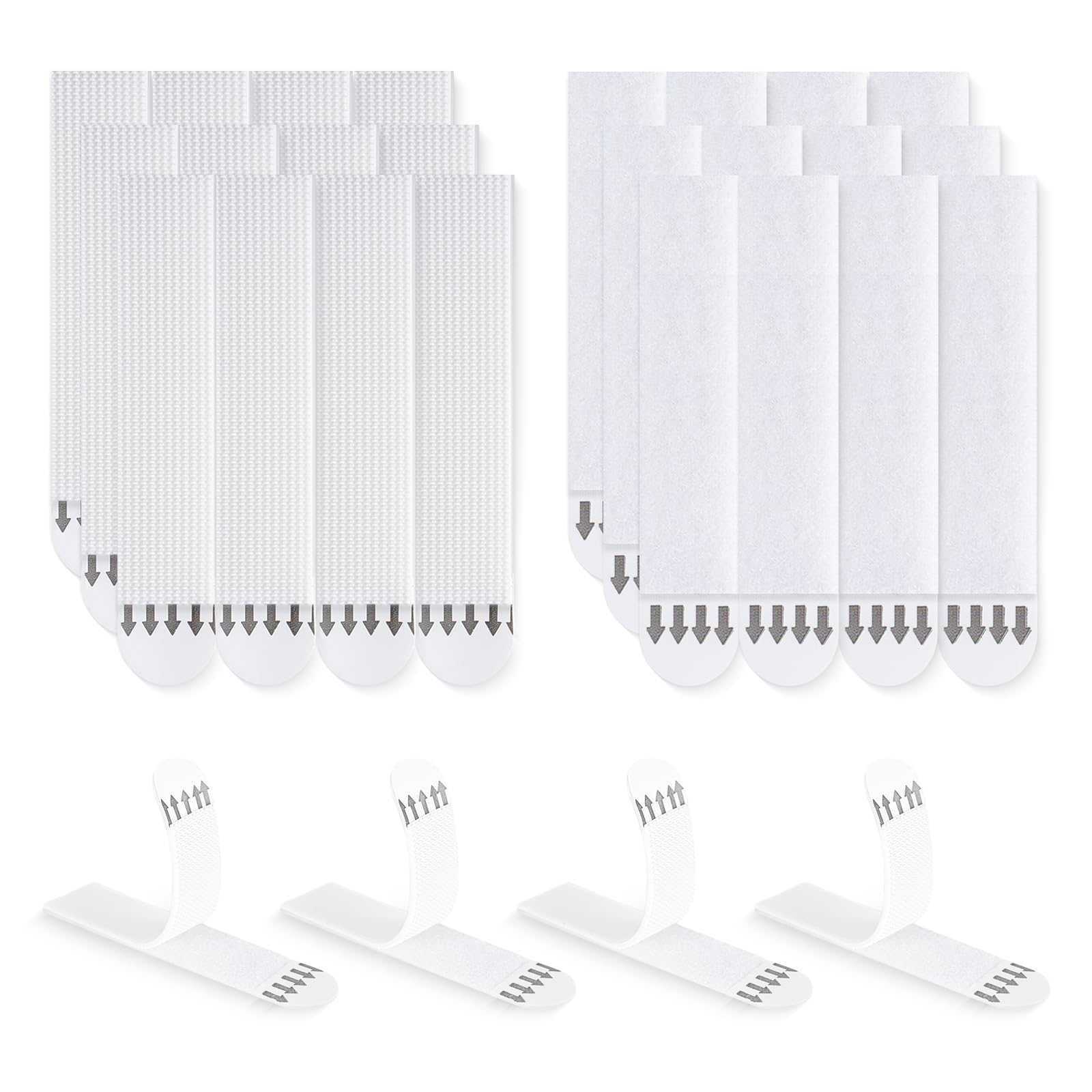 LLPT Picture Hanging Strips Detachable | 12 Pairs (24 Strips) | Large 19 x 94 mm | Picture Hangers Without Nails | Removable Adhesive Strips | for Wall Posters Photos (LW19912) | White
