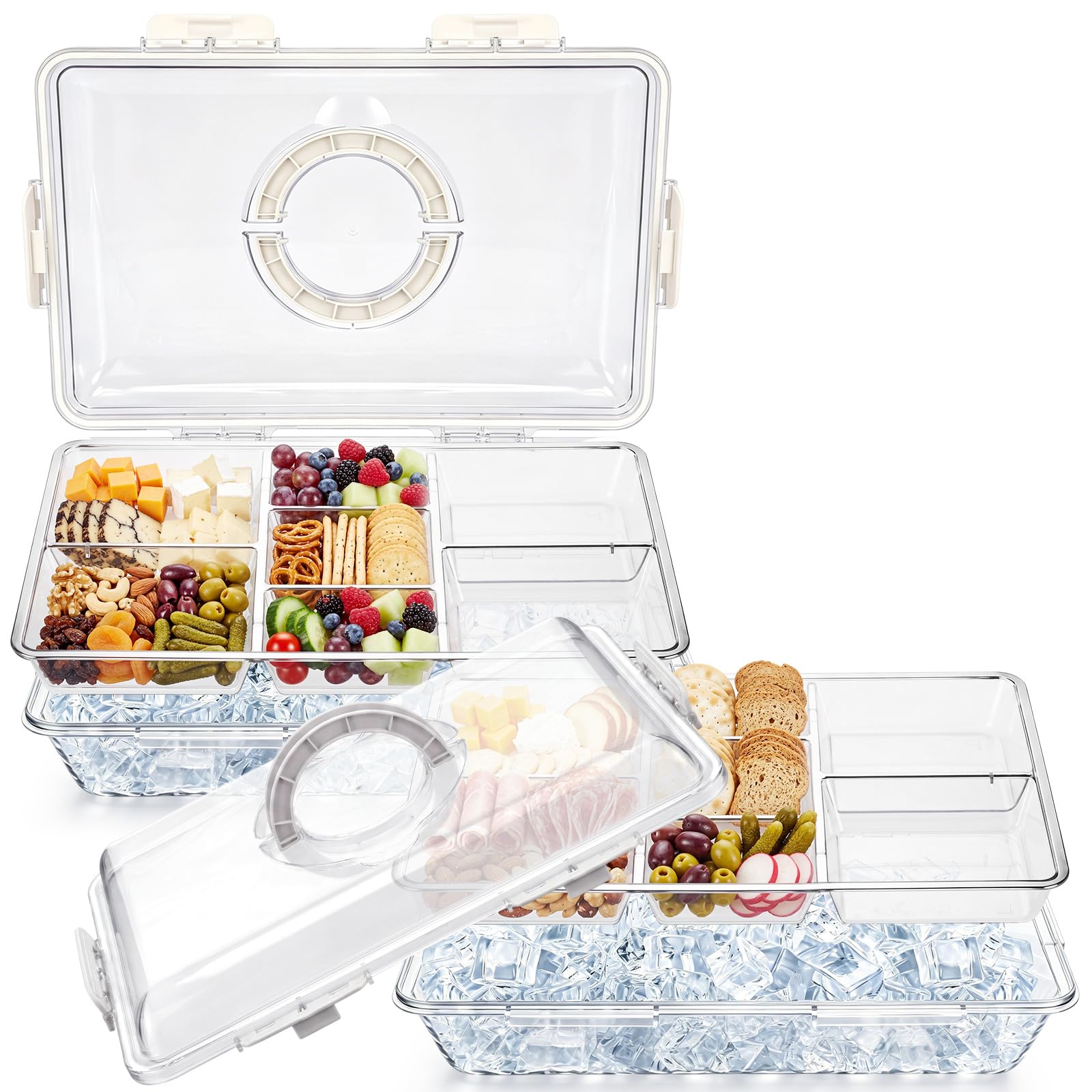 Photo 1 of Baderke 7-Compartment Chilled Serving Tray (Clear)
