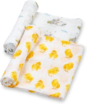 LollyBanks Baby Swaddle Blankets, 100% Organic Cotton Muslin Baby Blanket