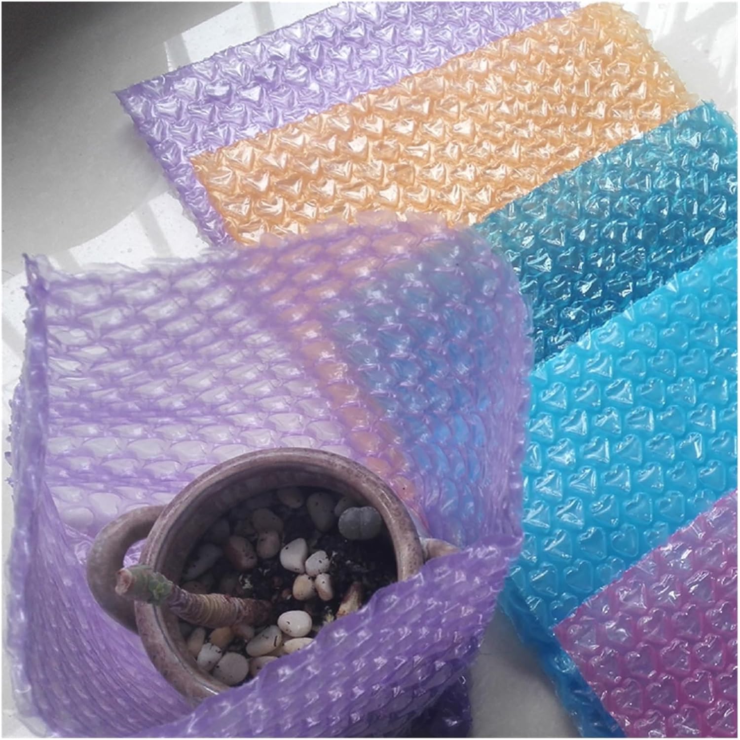 Generic Bubble mailers Bubble Wrap 10x10cm 50Pcs Color Plastic Bubble Bags Square Poly Bubble Envelope Gift Packaging Shockproof Mailing Bag Padded Envelope Bags Packaging(Yellow 10x10cm)