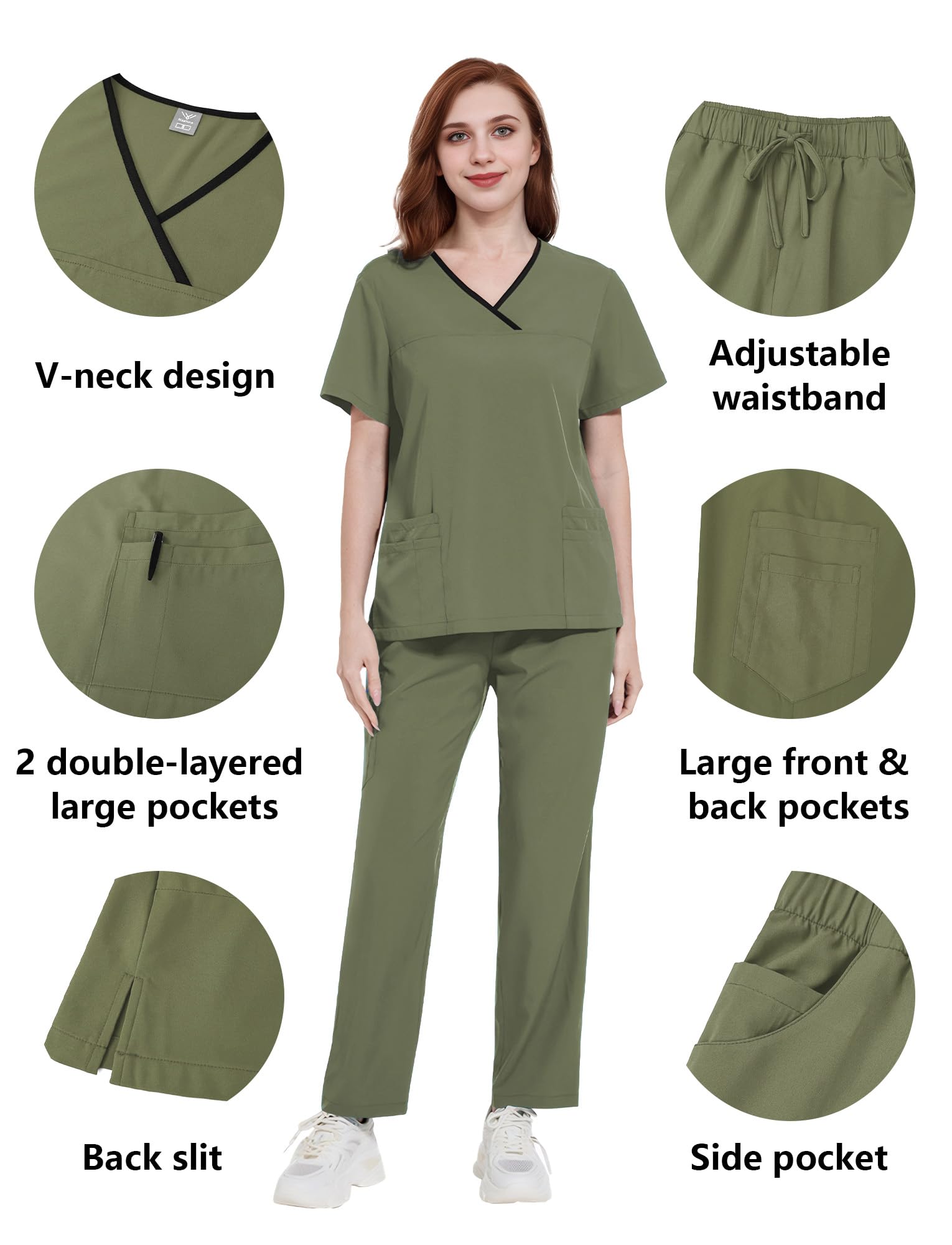 Ropa Profesional Médica Unisex con Parte Superior en un Cinturón Elastico Cura de Manguera
