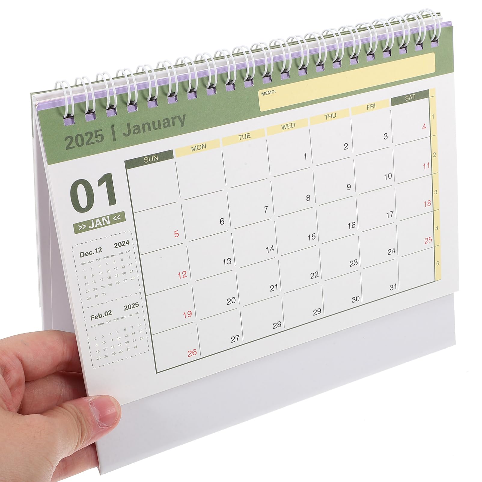 DEARMAMY Spiral Binding Calendar Full Year Calendar Office Small Desk 18 Monthly Wall, White, 8W x 8H cm - Image 3