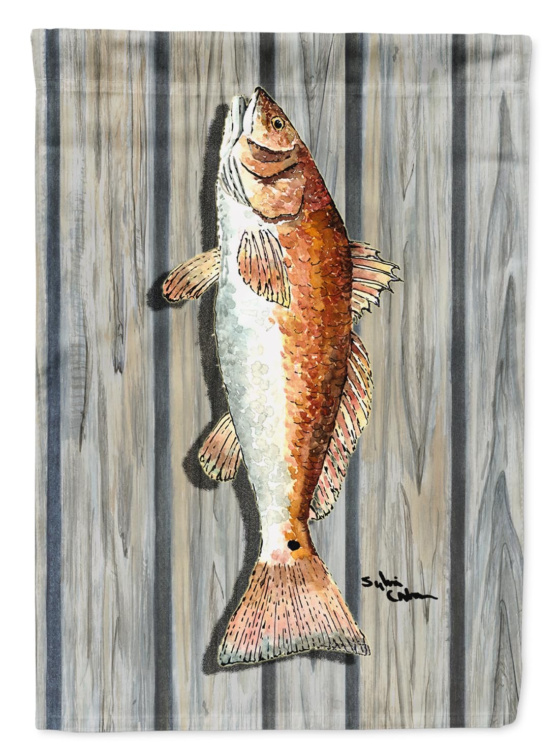 Caroline's Treasures 8489GF Fish Red Fish Flag Garden Size, Small, multicolor