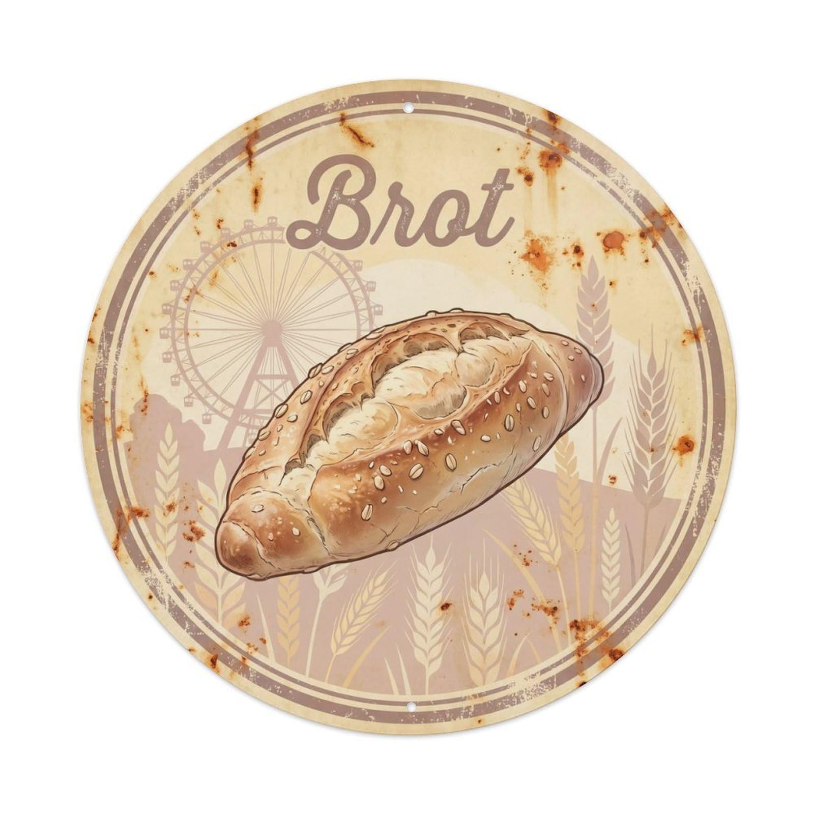 Cafe Bakery Artisan Bread Austrian Travel Retro Diner Metal Tin Sign