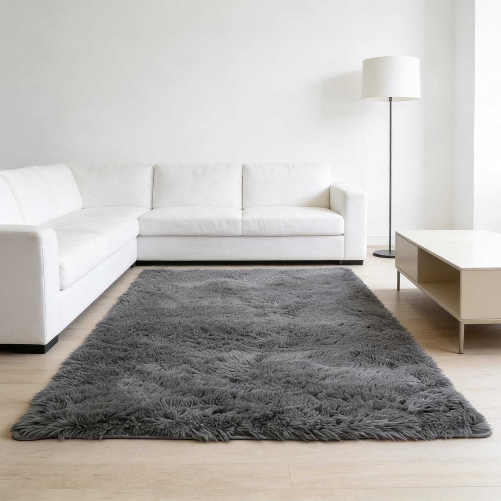Tapis de Salon 168 x 200 cm Moderne Antidérapant Facile à Laver
