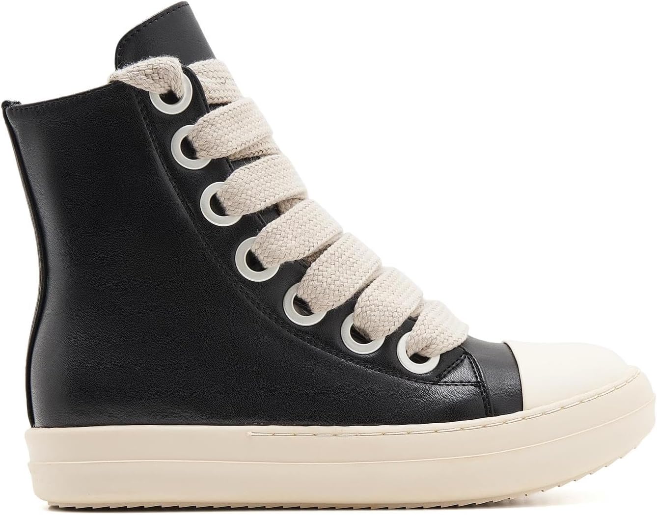 Womens High Top Sneakers Jumbo Lace-up Platform Comfort Trainers Thick Soles Walking Casual Shoes - Image 2