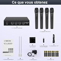 Phenyx Pro 4 csatornás VHF vezeték nélküli mikrofon szett 4 kézi mikrofonnal 6