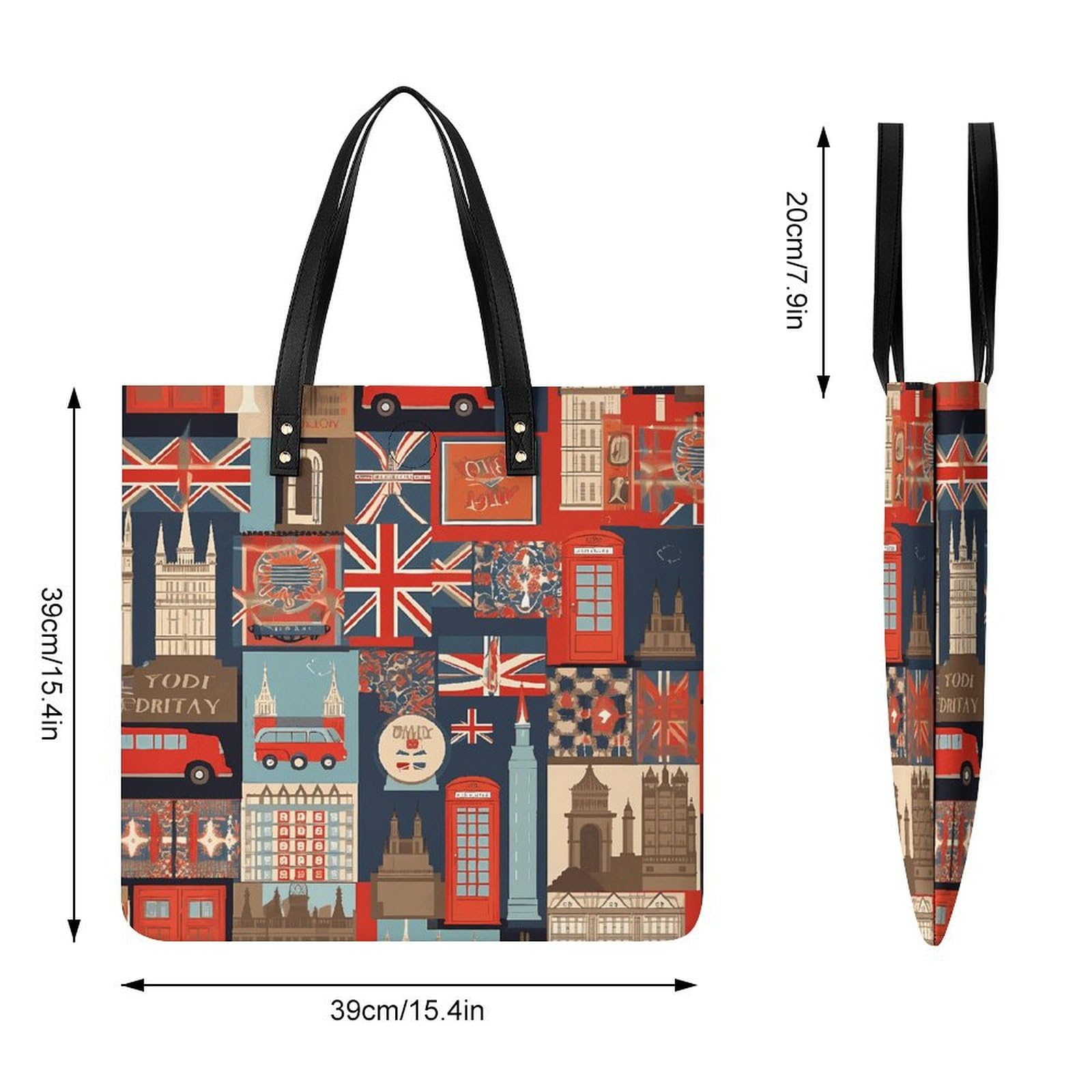 England Symbols Large Leather Handbags Women Fashion Handbag Multifunctional Travel Bag It Is A Great Gift for Mothers, Teachers, Friends, Bridesmaids