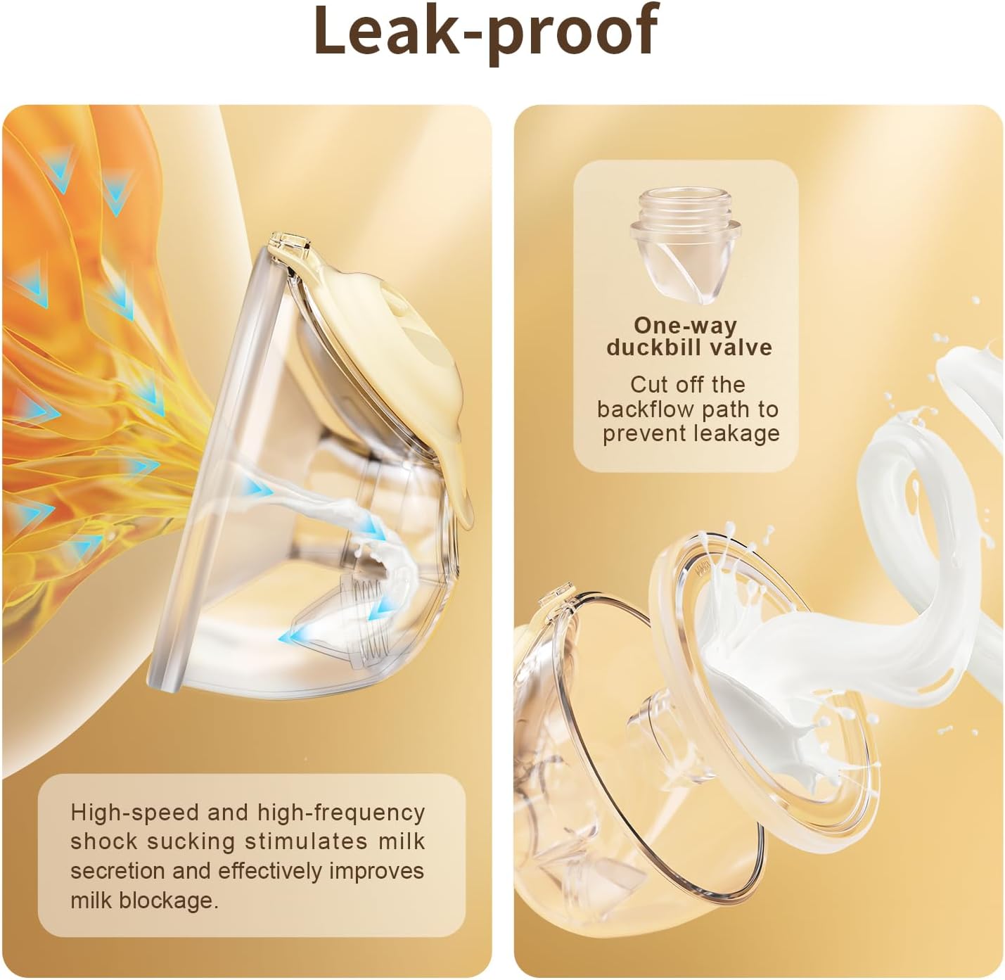 Springhope No.3398 Electric Double Breast Pump Strong Suction, 4 Modes& 12 Levels, Effective Breastfeeding Pump 28/24/21/19mm Flange, Hands-Free Wearable Milk Bowl 2 Pump