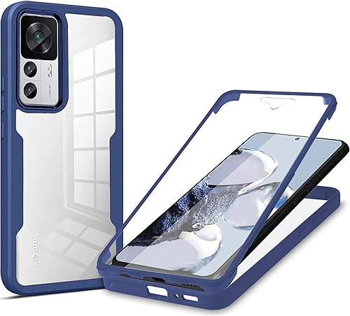 Ysnzaq Funda de teléfono transparente envolvente completa para Xiaomi 12T/12T Pro 6.67 ", pantalla de TPU suave protección a prueba de golpes con