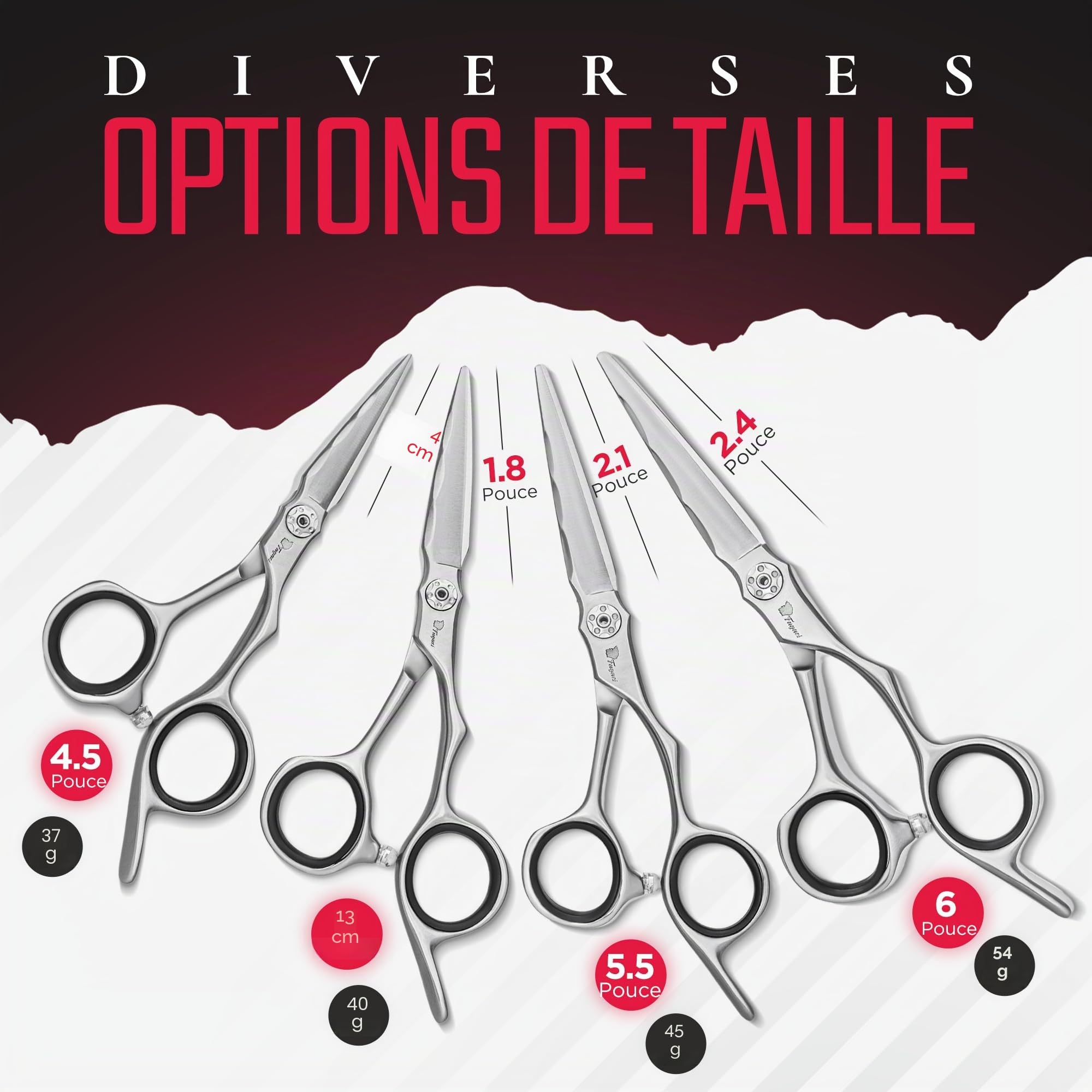 Fagaci Ciseaux Coiffure Gaucher 6 Pouces Acier Japonais