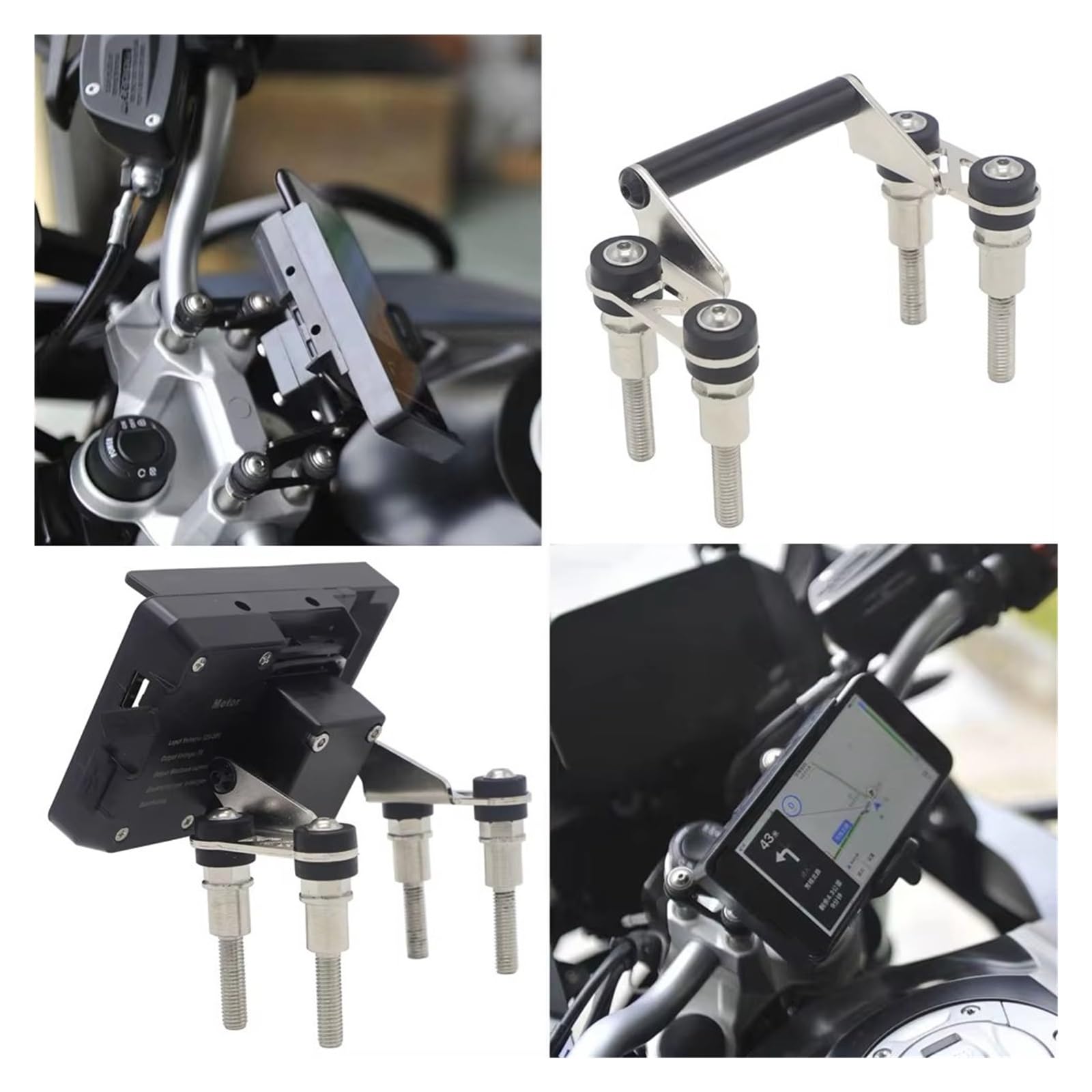 Supporto Telefono Moto Per BMW F750GS F850GS F800GS F700GS R1200R 12 Millimetri Manubrio Staffa Di Navigazione Del Telefono Mobile USB Di Ricarica Del Telefono(C)