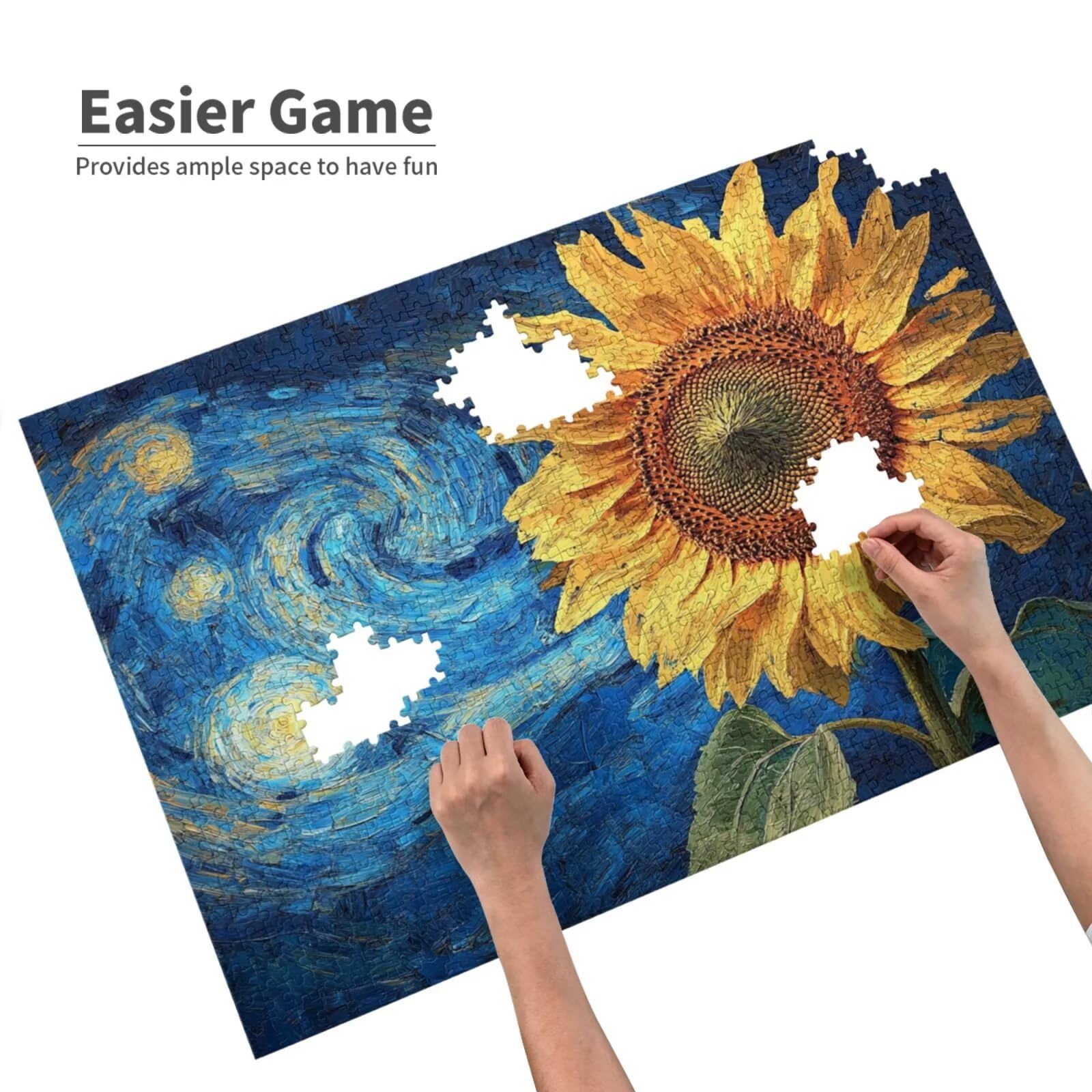 Puzzle 1500 elementów puzzle kwiat DIY gwiaździste niebo gra dla dorosłych wyzwanie - początkująca łamigłówka i zabawne gry - Nowoczesna dekoracja ścienna, wyjątkowa dekoracja pokoju prezent dla