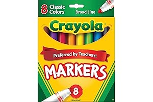 Crayola Classic Markers, Broad Line 8 Count (Pack of 2)
