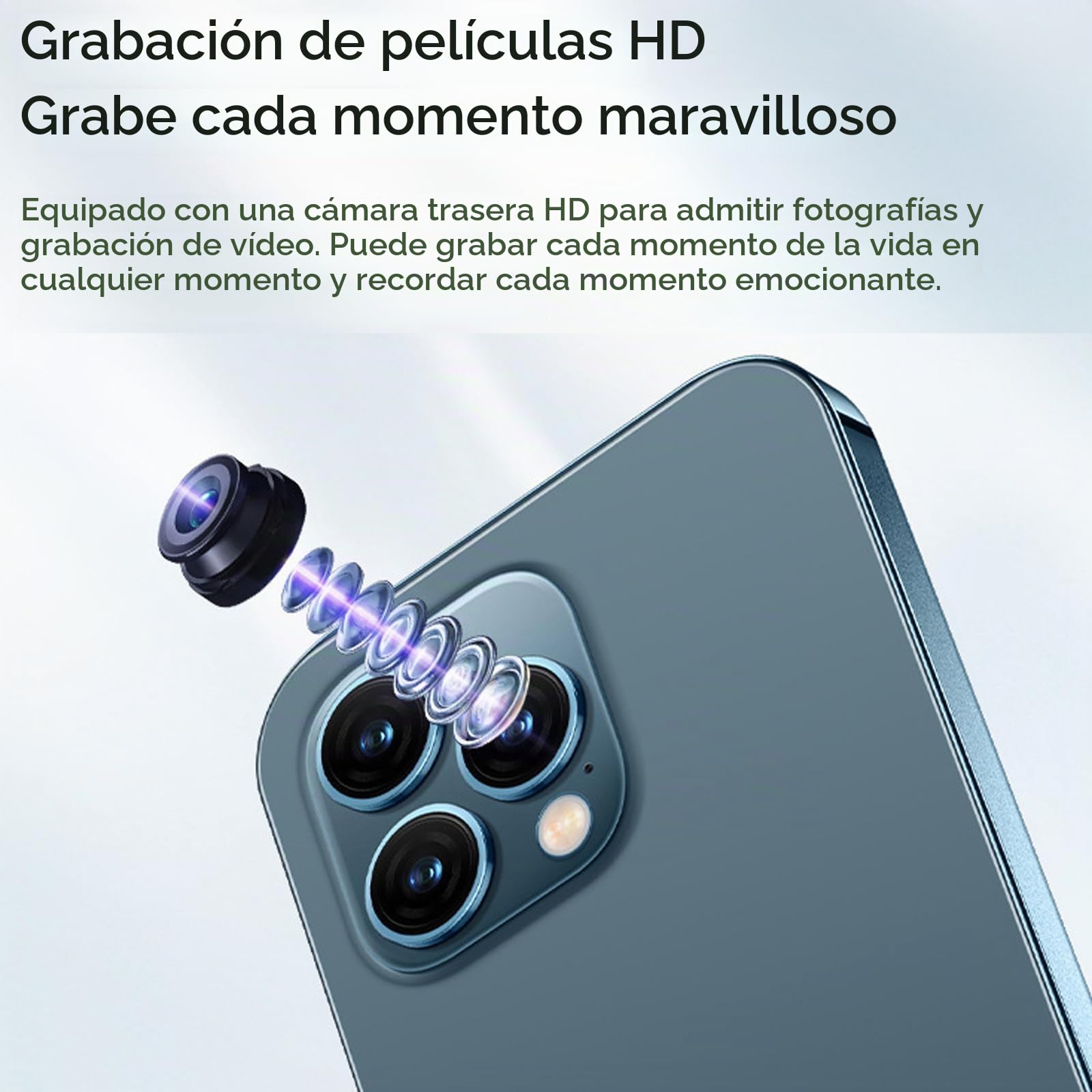 Teléfonos Móviles Básicos para Personas Mayores y Niños, Teléfonos Tontos Desbloqueados, Teléfonos Móviles Sin Internet, con Botones Grandes, MP3, MP4, Cámara, Linterna, SOS,Blue