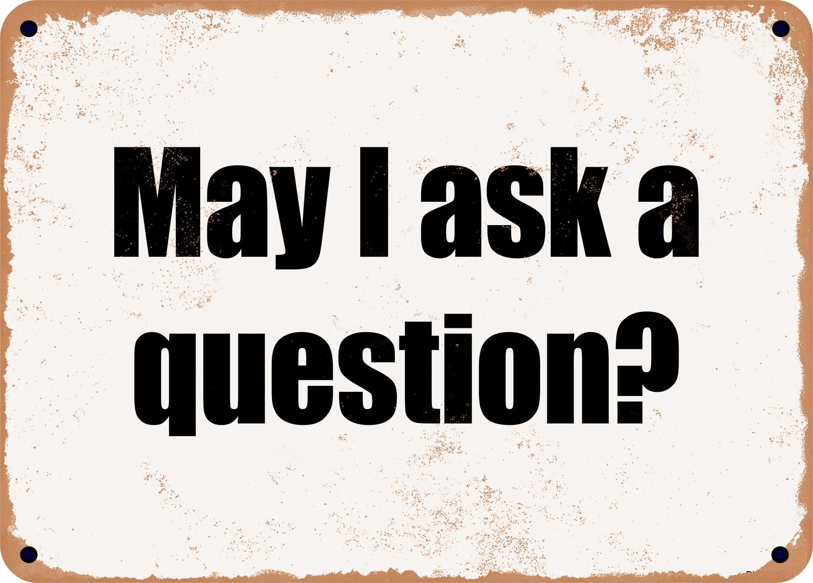 Miaomansenstore Metal Sign - May I Ask A Question? Home Decor